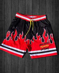 Pantalones cortos de gimnasio informales para hombre 2025 en diseño impreso por sublimación de malla de poliéster con bolsillos laterales con cremallera teñidos lisos - Product Image 1