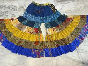 Palazzo en patchwork de soie à 7 couches, pantalon large de style bohème pour les fêtes, pantalon de voyage bohème hippie pour femmes, pantalon de demoiselle d'honneur pour femmes - Product Image 6