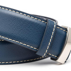 Ceinture en cuir véritable pour hommes Bracelet décontracté en cuir de vachette fait à la main Acier OEM Logo personnalisé Design Business Fashion Personnalisable - Product Image 4