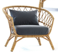 2023 Design moderne élégant accoudoir en bois unique trône canapé chaise avec coussin arrière rotin français chaise de Bistro pour salon