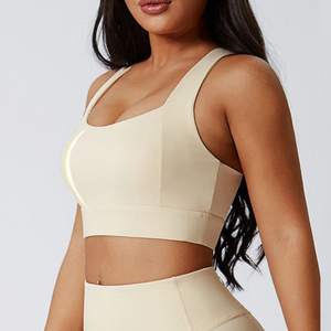 100% Polyester Ladies Racer-Back Bra for Yoga Fitness Breathable Crop Tops for Running Sports and <b>Jogging</b> Simple Style - Product Image 5