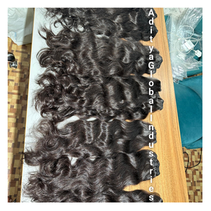 Paquets de cheveux Remy indiens bruts non transformés en gros, cuticule vierge de vague naturelle alignée à double tirage auprès d'un vendeur de confiance - Product Image 2