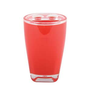 Portaspazzolino in acrilico MSV «Tahiti» in rosso - Product Image 1