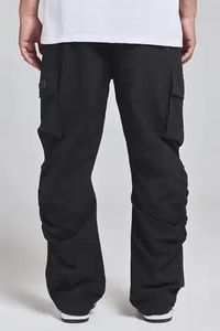 Gran oferta 2024, ropa de gimnasio de cintura elástica alta para hombres, pantalones apilados con lona transpirable, algodón de alta calidad a la moda - Product Image 3