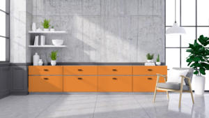 ผลิตภัณฑ์ HPL ดีไซน์อุตสาหกรรมสีส้มเข้ม 7037 สำหรับใช้ในห้องโถง ผลิตในอินเดีย - Product Image 2