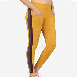 Leggings de yoga de haute qualité en gros, taille mi-haute, motif uni, 100% coton, respirant, séchage rapide, vente chaude, dernier design - Product Image 2