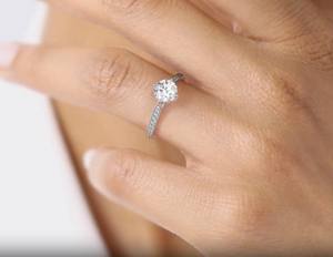 10k jaune Rose blanc plaqué or rond coupe laboratoire cultivé diamant mariage et bagues de fiançailles unisexe cadeau de fête pour elle - Product Image 5