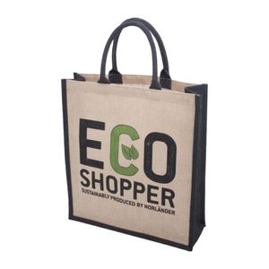 Sac fourre-tout d'épicerie recyclable écologique personnalisé Qualité supérieure Durable Logo imprimé Toile de jute Jute Réutilisable avec motif de lettres - Product Image 1