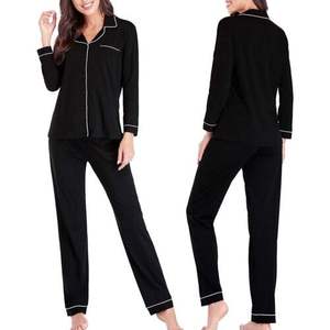 Pigiama classico Comfort Spandex Set due pezzi morbido Homewear da donna con chiusura con coulisse personalizzabile Logo ly888 _ 1 - Product Image 2