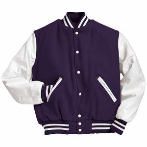 Veste Bomber Varsity en cuir véritable Timeless Appeal pour homme - Product Image 6
