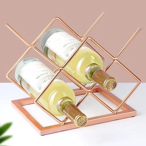 Rose Gold Wine Bottle Storage Rack Holder for Kitchen Home Decoration Dining <b>Table</b> champagne Wine Display Rack Holder bar 2024 - Product Image 2