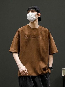 T-shirt décontracté en relief de dernière conception pour hommes T-shirt en tissu de haute qualité pour hommes T-shirt 100% coton - Product Image 3