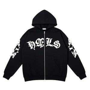 Sudadera con capucha y cremallera de invierno de peso pesado con Jersey de algodón 100% ecológico y resistente al viento para hombres y mujeres - Product Image 3