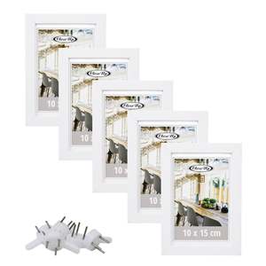 ชุดกรอบรูปพลาสติกสีขาว 5 ชิ้น ขนาด 10 X 15 ซม. - Product Image 1