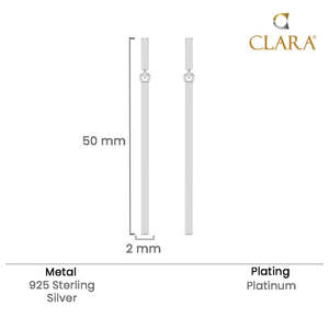 Pendientes Largos de Plata Sally con Perlas y Diamantes, Diseño Geométrico Vintage, para Regalo de Boda o Fiesta, Modernos y Elegantes - Product Image 5