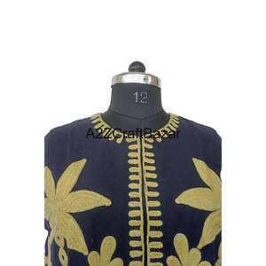 Chaqueta Corta de Algodón Bordada Suzani para Mujer, Elegante y con Estilo, Chaqueta Acolchada de Invierno para Chicas con Mangas Cortadas - Product Image 3