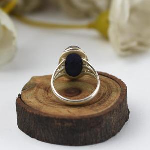 Anillo de piedras preciosas de lapislázuli, joyería para mujer, joyería de estilo bohemio de plata, anillo hecho a mano de tendencia de Plata de Ley 925, regalo para ella - Product Image 4