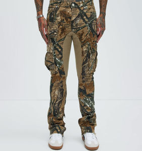 Proveedor de Pantalones, Pantalones Cargo con Bolsillos y Parches Personalizados, Pantalones Deportivos para Hombre, Pantalones Ajustados con Estampado de Camuflaje y Diseño Gráfico - Product Image 1