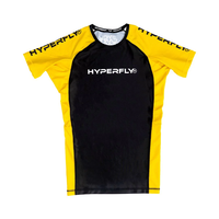 Rashguard MMA unisexe léger et respirant en Spandex/Polyester, pré-rétréci, écologique, antibactérien, UPF50, séchage rapide, manches courtes