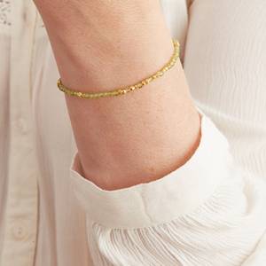 Joyería fina, superventas, pulsera personalizada de peridoto verde y cuentas de oro, pulsera de plata de ley 925, regalo, joyería fina hecha a mano - Product Image 4
