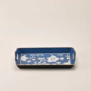 Bandeja Decorativa de Madera Pintada a Mano de Diseño Moderno para Mesa de Centro de Sala de Estar, con Diseño Étnico y Trabajo de Pintura - Product Image 1