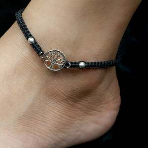 Chaîne de cheville en argent 925, motif Arbre de Vie, Nazakat Nazarbattu, ornée de perles d'eau douce et de strass, pour les fêtes chrétiennes - Product Image 3