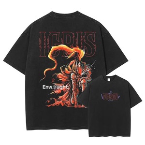 เสื้อยืดวินเทจโอเวอร์ไซซ์เสื้อยืดซักลายการ์ตูนด้านหน้าพิมพ์ลายกันความร้อนเสื้อพิมพ์ลายเสื้อยืดผู้ชายผ้าสแปนเด็กซ์/ ผ้าฝ้าย - Product Image 4