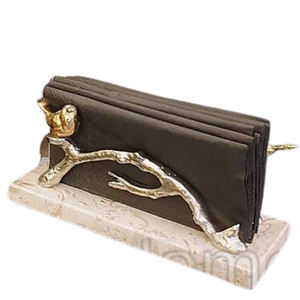 Porte-serviettes plaqué or en forme de papillon en aluminium marbre matériel Table à manger dîners banquet porte-serviettes - Product Image 5