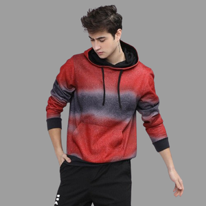 Sudadera con Capucha para Hombre, Diseño de Lujo con Estampado Degradado, Estilo Urbano, Mezcla de Algodón Resistente para un Look Diario a la Moda - Product Image 4