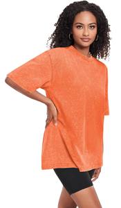 Ropa de Mujer talla grande novedad venta al por mayor algodón logotipo personalizado impreso mujeres tops de gran tamaño dobladillo curvo camisetas - Product Image 3