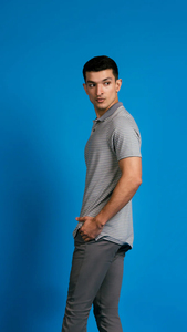 Verano de alta calidad que absorbe la humedad Dry Fit Spandex poliéster tejido a rayas Golf Polo camisetas para hombres fabricados por HP - Product Image 4