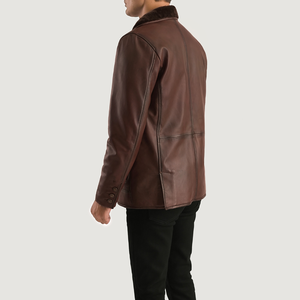Nouveauté Veste vintage en cuir de vache pour homme à col montant, tissu canevas chauffant décontracté, conception personnalisée OEM - Product Image 3