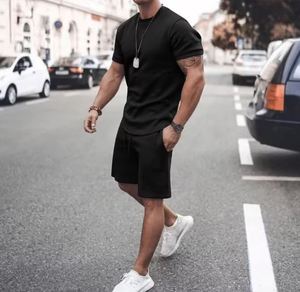Nuevos conjuntos de pantalones cortos para hombre, camiseta de manga corta, pantalones cortos, conjuntos de chándal masculino sólido, ropa para hombre, conjuntos de 2 piezas - Product Image 6
