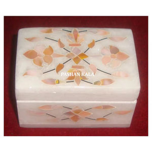 Boîtes à bijoux de forme rectangulaire en nacre naturelle incrustée de marbre blanc pour cadeau d'affaires et décoration intérieure au meilleur prix - Product Image 1