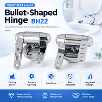 Charnière de siège de toilette à fermeture douce de type « Bullet Head » pour remplacement de couvercle de salle de bain, quincaillerie OEM, fabricant sur mesure