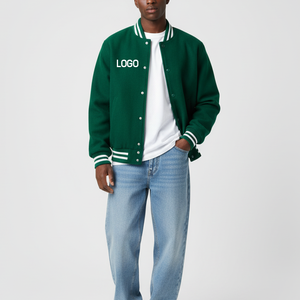 Chaqueta Universitaria Personalizada OEM/ODM con Logotipo Bordado, 100% Lana, Transpirable, Acolchada de Algodón, Estilo Urbano para Hombre - Product Image 1