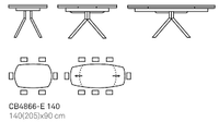 Table à manger ovale extensible et rotative de design italien, pieds en métal noir mat, plateau en céramique à ouverture simultanée, appartement