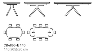 โต๊ะอาหารรูปวงรีแบบหมุนได้ ขยายได้ ดีไซน์อิตาลี ขาโลหะ ท็อปเซรามิกเปิดได้พร้อมกัน 8 ที่นั่ง ผลิตในอิตาลี คุณภาพเยี่ยม - Product Image 5