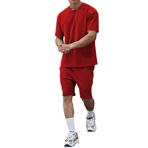 Ensembles de shorts décontractés d'été en coton pour hommes, ensemble de survêtement uni à manches courtes, ensemble de vêtements de marque pour hommes, ensembles de 2 pièces - Product Image 3