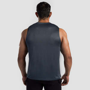 Débardeur Homme Stride pour Gym, Fitness, Sport, Streetwear, en Coton Tricoté, Taille XL, avec Broderie, Imprimé, Uni, Vierge, 3D Disponible, Gris - Product Image 2