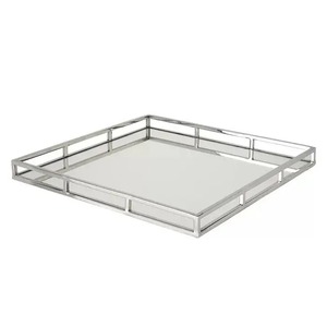 Premium Custom Size Round <b>Marble</b> Food Serving <b>Tray</b> with Metallic Handle Royal Kitchen Decorative <b>Tray</b> Hot Sell for Home Use - Product Image 2