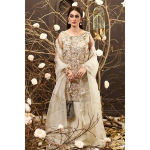 Diseñador paquistaní 2023 tela de boda colección Eid gasa tradicional Salwar Kameez traje de seda y rayón elegante - Product Image 6