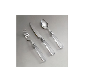 ชุดส้อมเหล็ก Flatware พร้อมที่จับอะคริลิค ช้อนอาหารเย็นและส้อมคุณภาพสูงพร้อมที่จับสําหรับการขายร้อน - Product Image 4