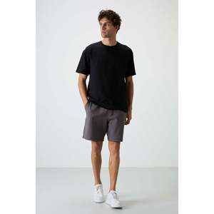 Camiseta Básica Extra Grande para Hombre, Textura Waffle Interlock, Color Negro-88380, 100% Algodón - Product Image 5