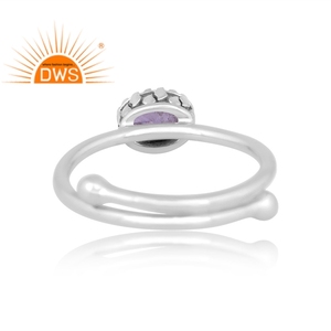 Best Selling Fine Sterling Silver Natural Tanzanite Gemstone <b>Adjustable</b> <b>Ring</b> Jewelry For Women Gift For Her - Product Image 4