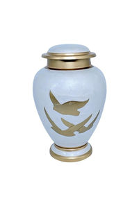 โกศโลหะทองเหลืองทำจากอะลูมิเนียมโบราณโกศใส่เถ้ากระดูกวัสดุงานหัตถกรรมอินเดีย - Product Image 3