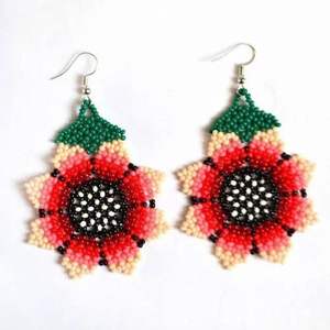 Boucles d'oreilles en perles, miroir et gouttes de verre, brodées à la main, bijoux de fête pour femmes au meilleur prix - Product Image 1