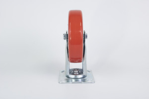 2023 Newest Design 6-Inch Red Polyurethane (PU) <b>Swivel</b> Plate Casters Rigid Medium Duty Trolley Equipment 200kg Capacity OEM - Product Image 2