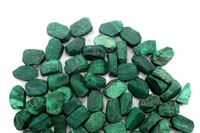 10 Pierres précieuses brutes de malachite verte riche de haute qualité, non polies, 14-16 mm, avec effet étoilé et pouvoirs curatifs