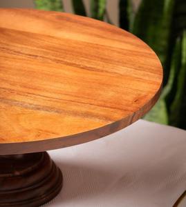 Soporte Clásico para Tartas de Madera Tallada a Mano, Pedestal Redondo de Madera Maciza para Postres, Bandeja de Exhibición y Servicio para Panadería, Cafetería y Vajilla - Product Image 2